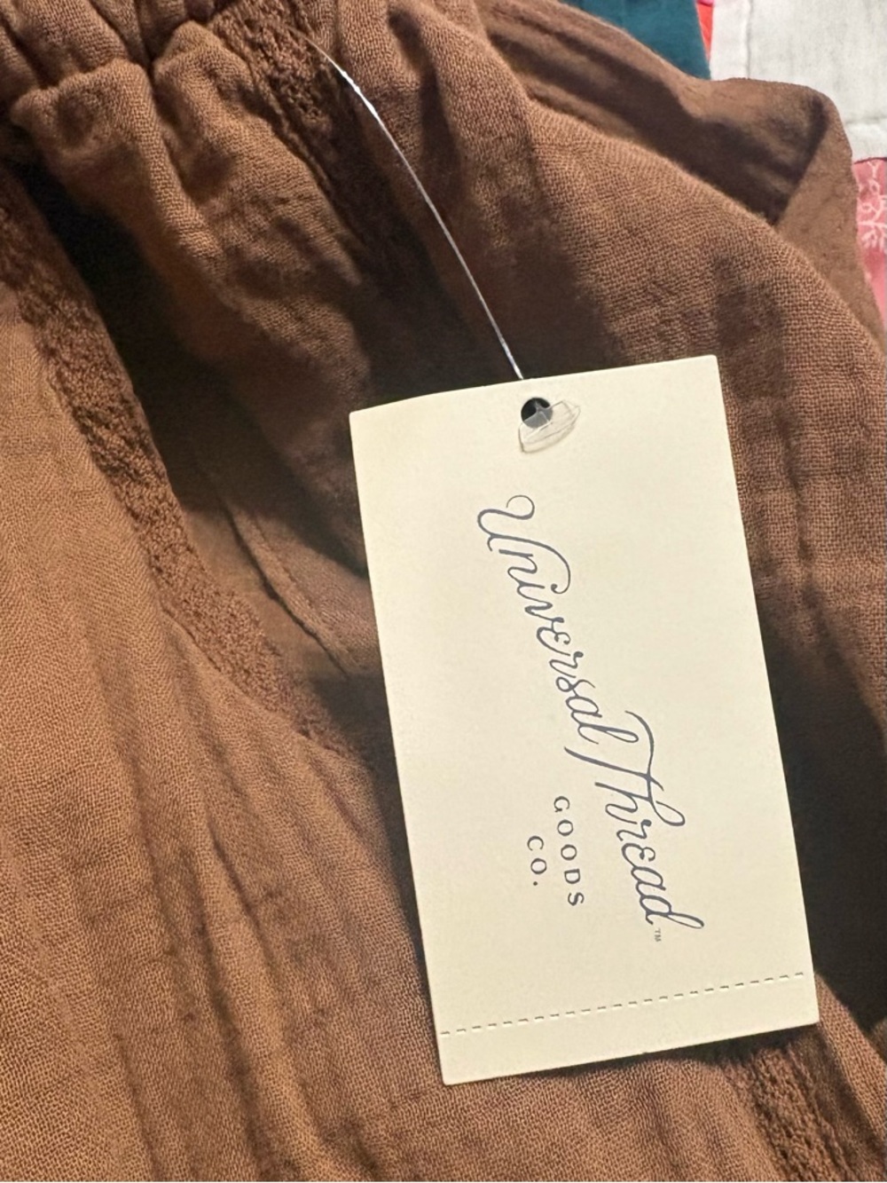 Universal Thread Pants NWT XXL Brown Gause Wide Leg Cropped Drawstring - Picture 5 of 7